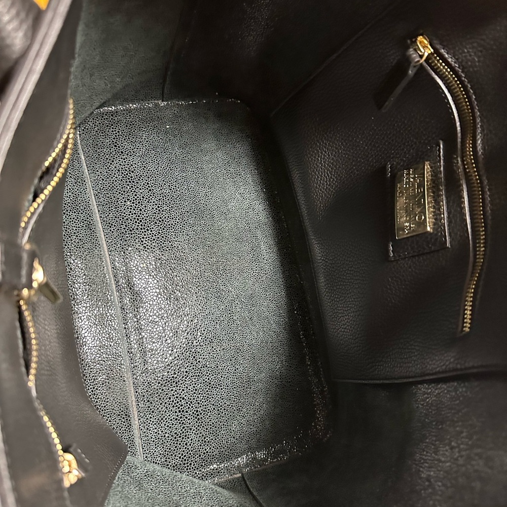 Mario Valentino tote bag measurements are 19 x 11 bottom 14 inches wide - Picture 9 of 11